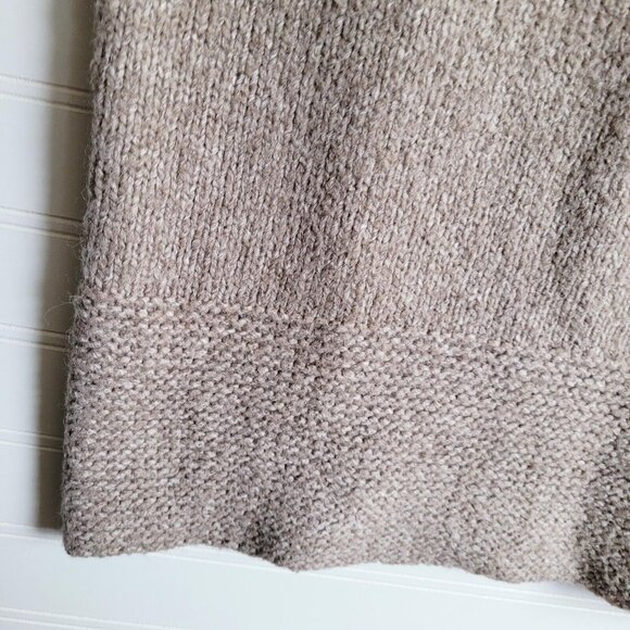 Anthropologie Kenji Sweater Womens Medium Beige Short Sleeve Roll Sleeve Long - Picture 2 of 7